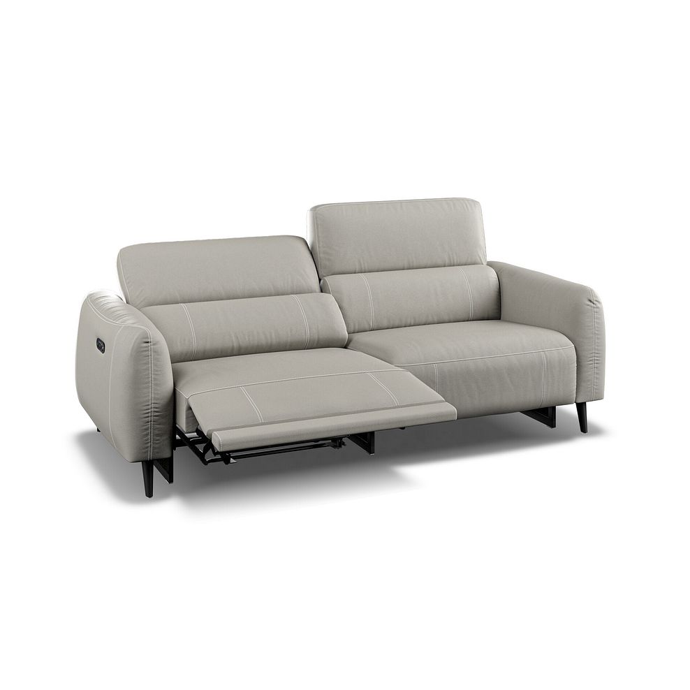 Juliette 3 Seater Recliner Sofa With Power Headrest in Taupe Leather Thumbnail 3