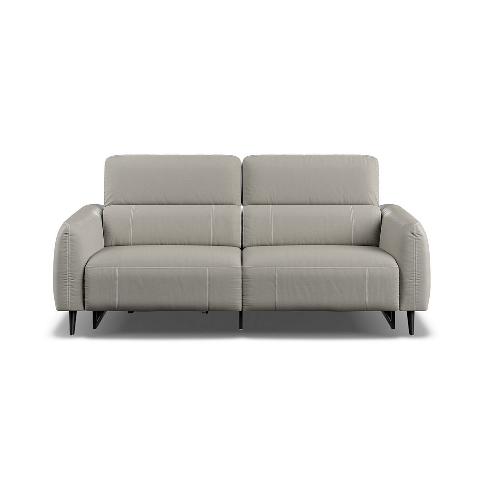 Juliette 3 Seater Recliner Sofa With Power Headrest in Taupe Leather 6