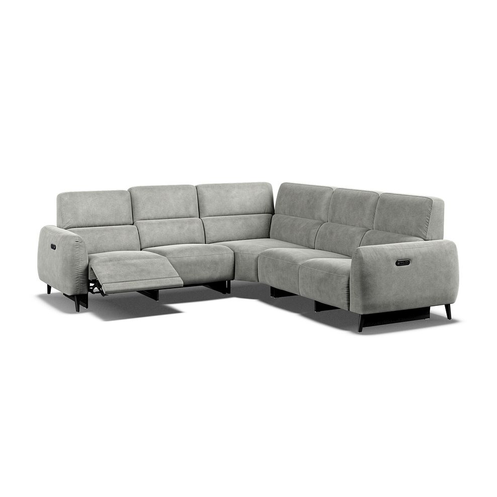 Juliette Large Corner Sofa With Two Recliners and Power Headrests in Billy Joe Dove Grey Fabric Thumbnail 3