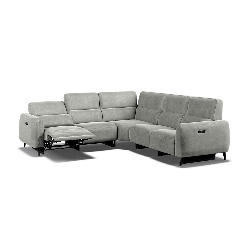 Juliette Large Corner Sofa With Two Recliners and Power Headrests in Billy Joe Dove Grey Fabric 4