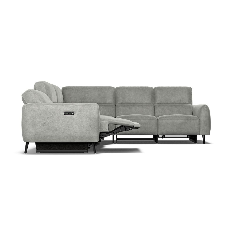 Juliette Large Corner Sofa With Two Recliners and Power Headrests in Billy Joe Dove Grey Fabric 8