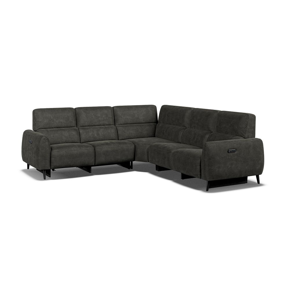 Juliette Large Corner Sofa With Two Recliners and Power Headrests in Billy Joe Grey Fabric