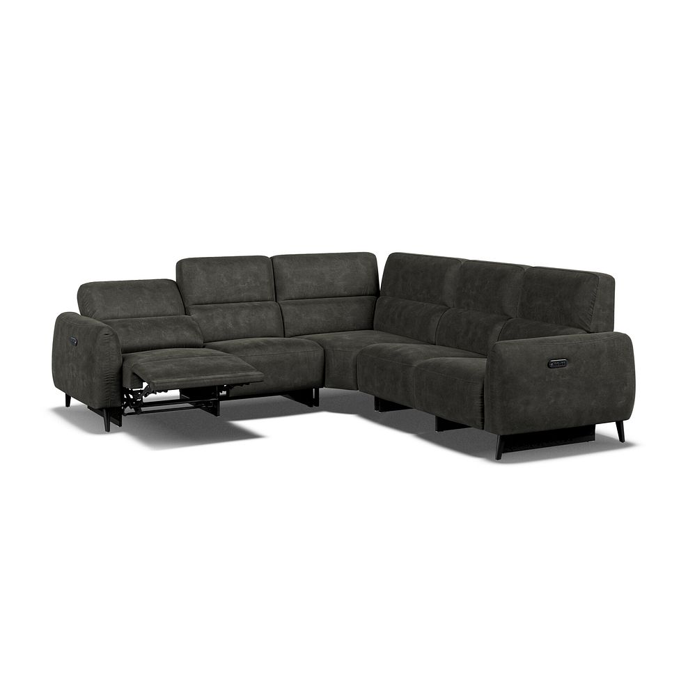 Juliette Large Corner Sofa With Two Recliners and Power Headrests in Billy Joe Grey Fabric 4