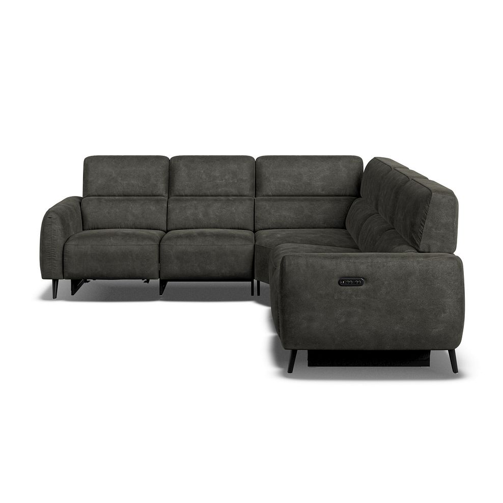 Juliette Large Corner Sofa With Two Recliners and Power Headrests in Billy Joe Grey Fabric 6