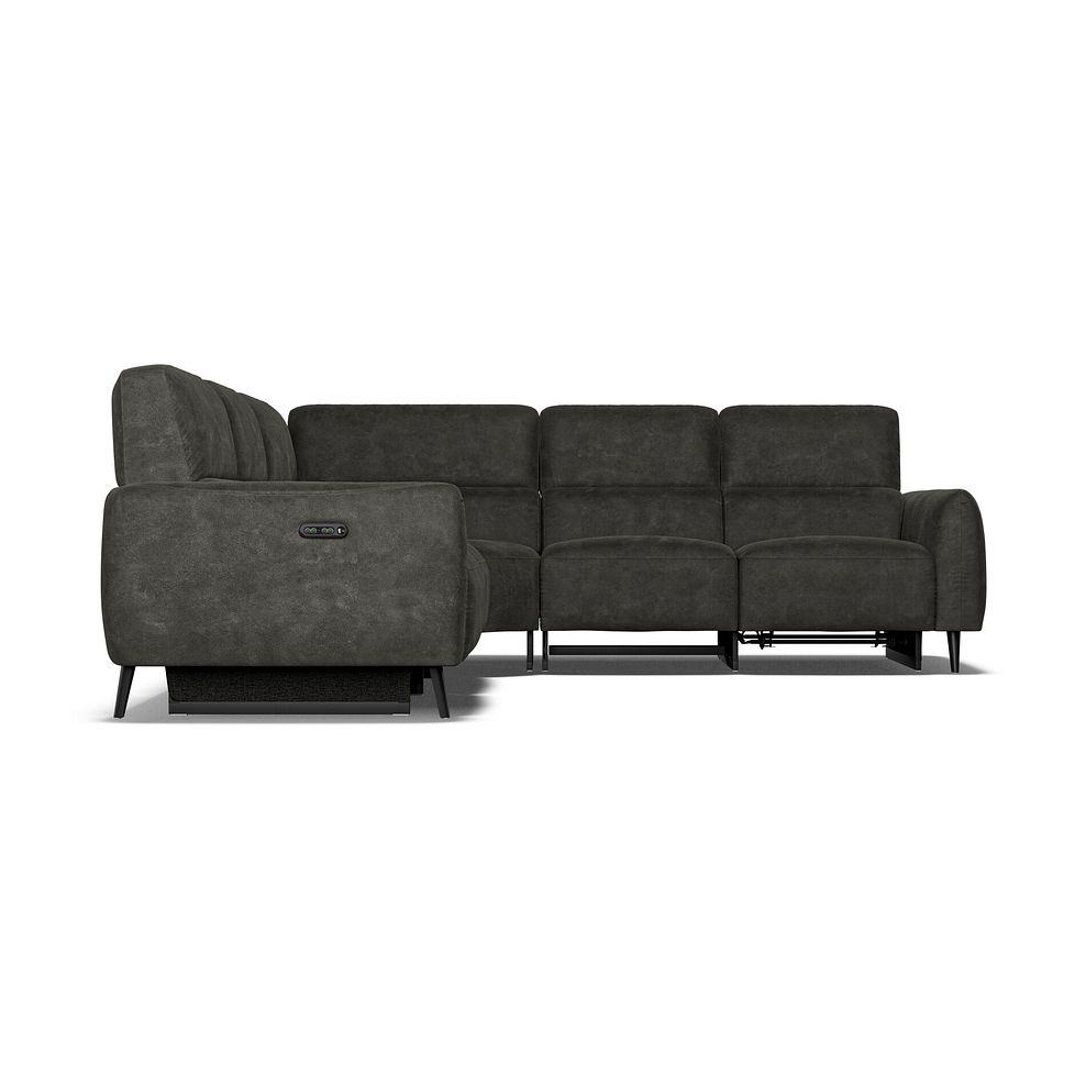 Juliette Large Corner Sofa With Two Recliners and Power Headrests in Billy Joe Grey Fabric 7