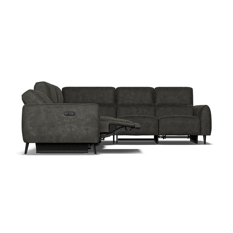 Juliette Large Corner Sofa With Two Recliners and Power Headrests in Billy Joe Grey Fabric 8