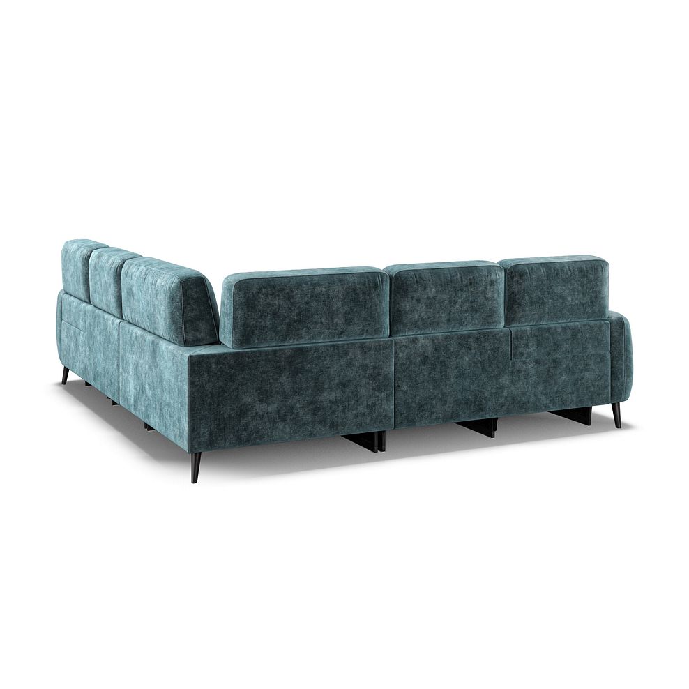 Juliette Large Corner Sofa With Two Recliners and Power Headrests in Descent Blue Fabric 5