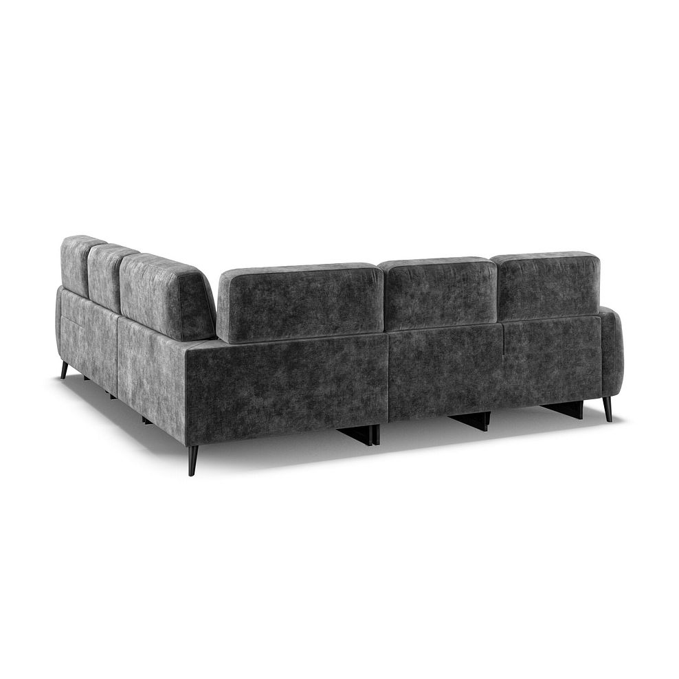 Juliette Large Corner Sofa With Two Recliners and Power Headrests in Descent Charcoal Fabric 5