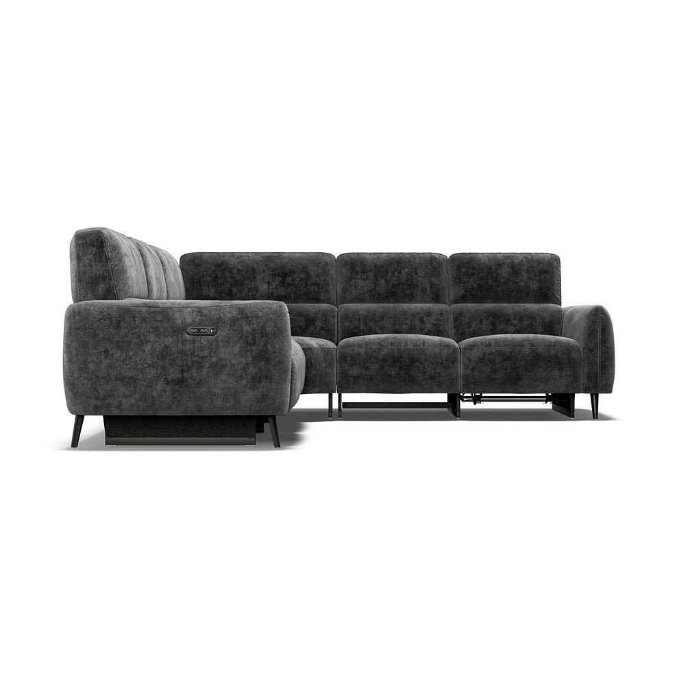Juliette Large Corner Sofa With Two Recliners and Power Headrests in Descent Charcoal Fabric 7