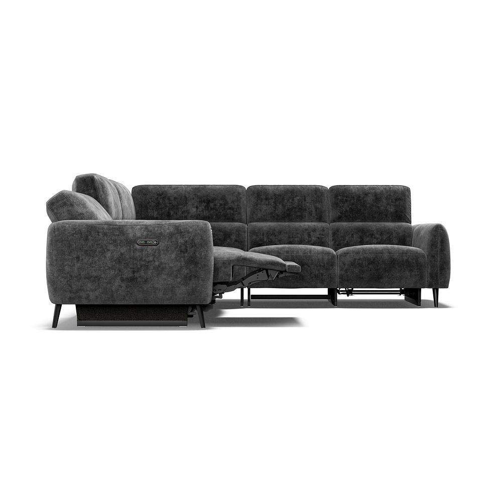 Juliette Large Corner Sofa With Two Recliners and Power Headrests in Descent Charcoal Fabric 8
