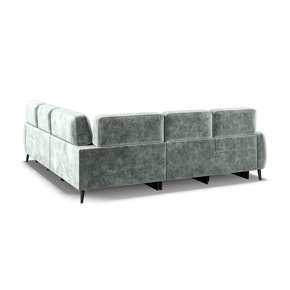 Juliette Large Corner Sofa With Two Recliners and Power Headrests in Descent Pewter Fabric 5
