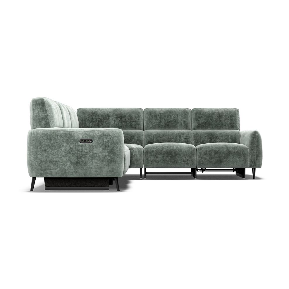 Juliette Large Corner Sofa With Two Recliners and Power Headrests in Descent Pewter Fabric 7
