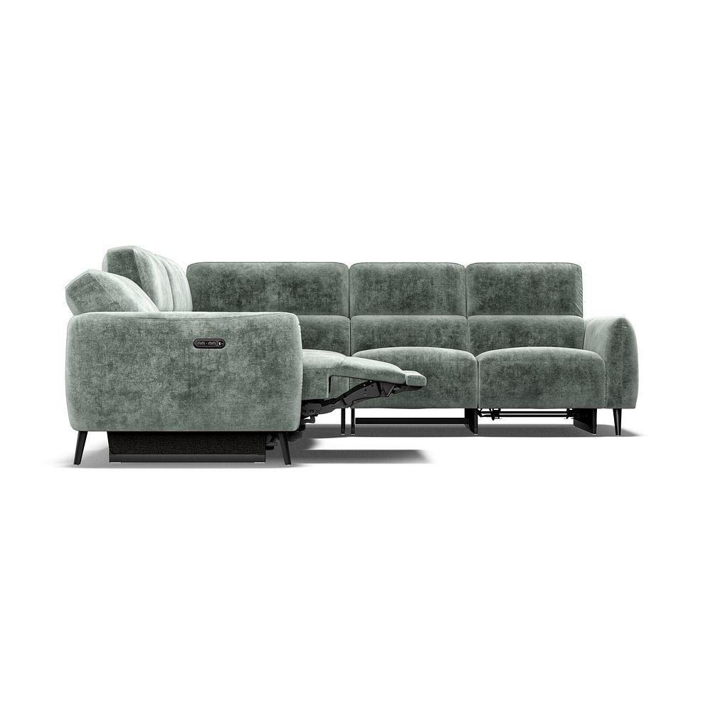 Juliette Large Corner Sofa With Two Recliners and Power Headrests in Descent Pewter Fabric 8
