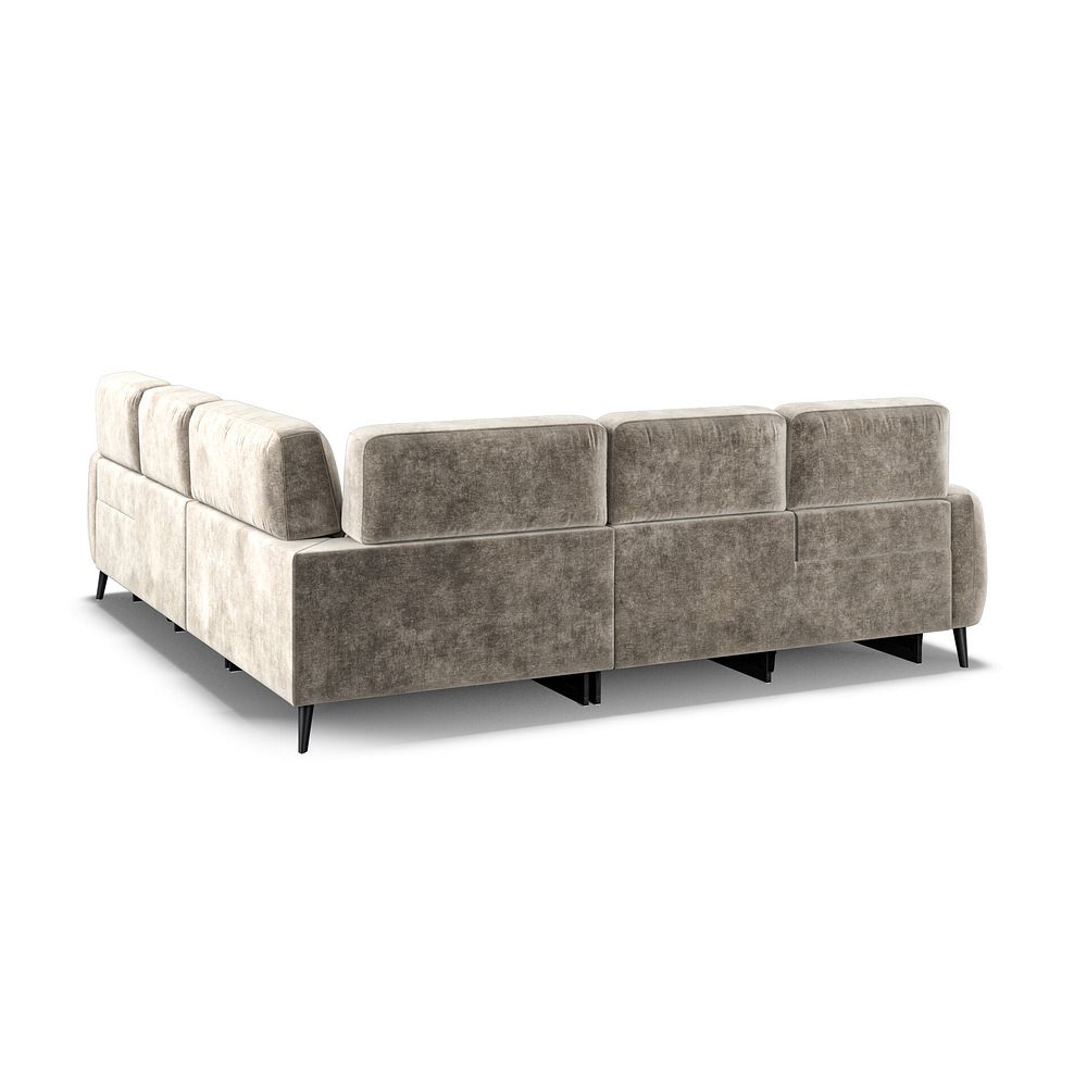 Juliette Large Corner Sofa With Two Recliners and Power Headrests in Descent Taupe Fabric 5