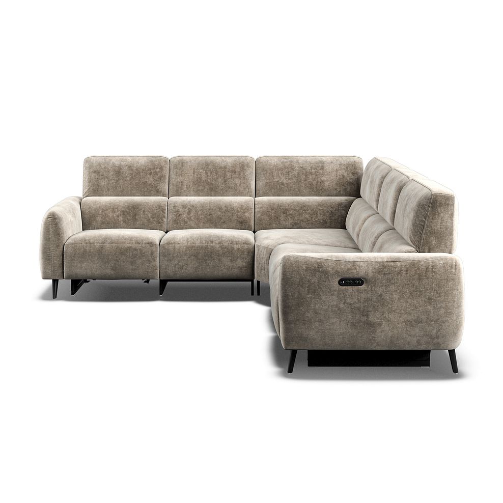 Juliette Large Corner Sofa With Two Recliners and Power Headrests in Descent Taupe Fabric 6