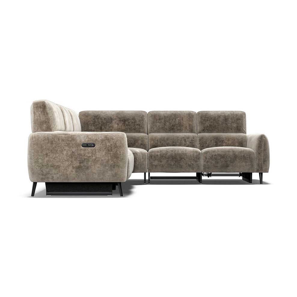 Juliette Large Corner Sofa With Two Recliners and Power Headrests in Descent Taupe Fabric 7
