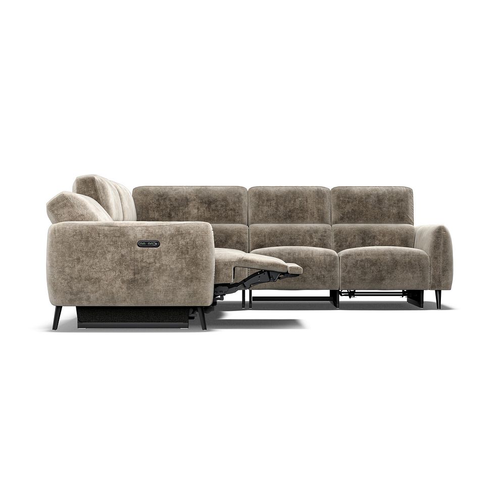 Juliette Large Corner Sofa With Two Recliners and Power Headrests in Descent Taupe Fabric 8