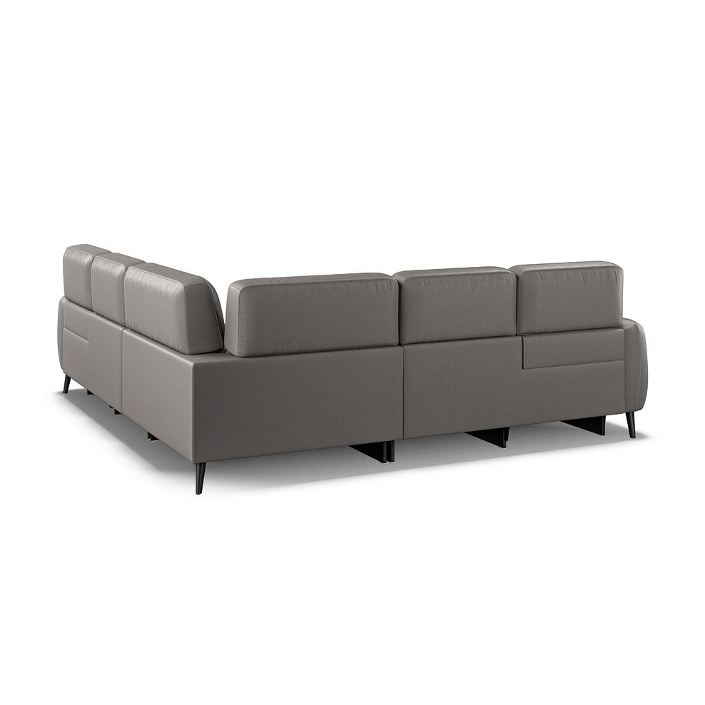 Juliette Large Corner Sofa With Two Recliners and Power Headrests in Elephant Grey Leather Thumbnail 5