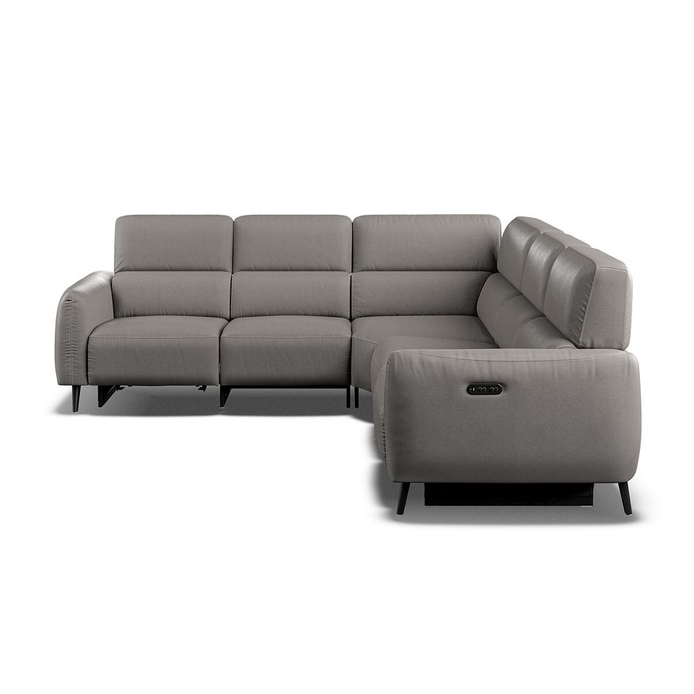 Juliette Large Corner Sofa With Two Recliners and Power Headrests in Elephant Grey Leather 6
