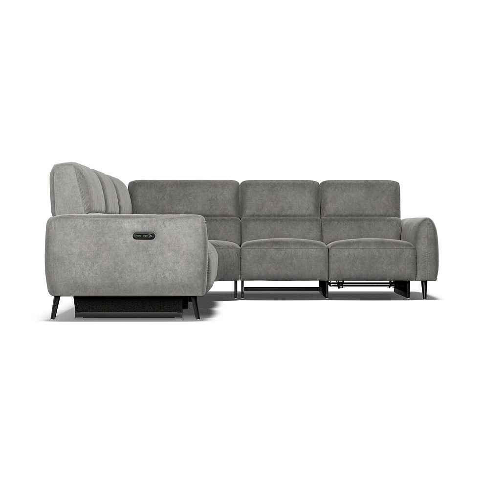 Juliette Large Corner Sofa With Two Recliners and Power Headrests in Maldives Dark Grey Fabric 7