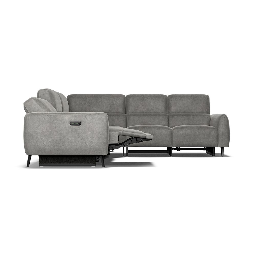Juliette Large Corner Sofa With Two Recliners and Power Headrests in Maldives Dark Grey Fabric 8