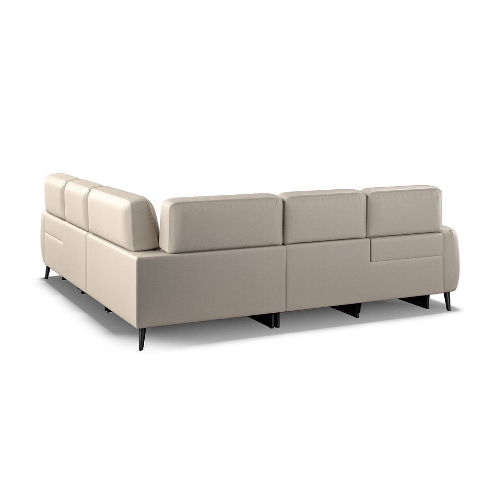 Juliette Large Corner Sofa With Two Recliners and Power Headrests in Pebble Leather 5