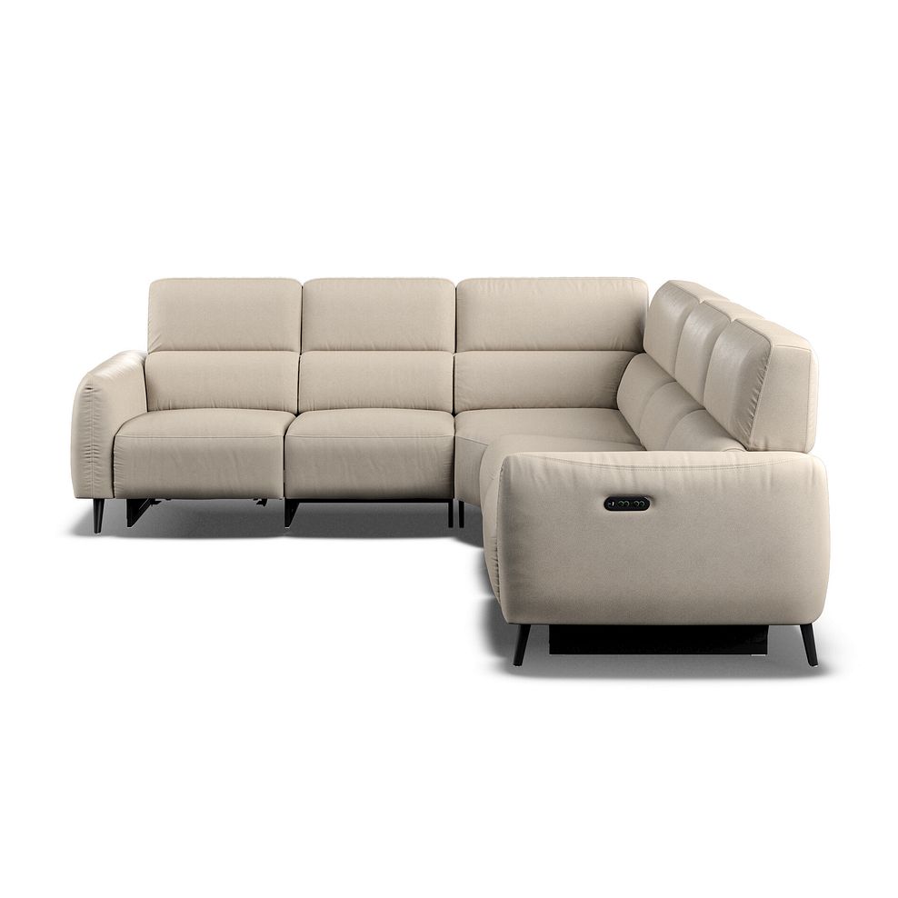 Juliette Large Corner Sofa With Two Recliners and Power Headrests in Pebble Leather 6