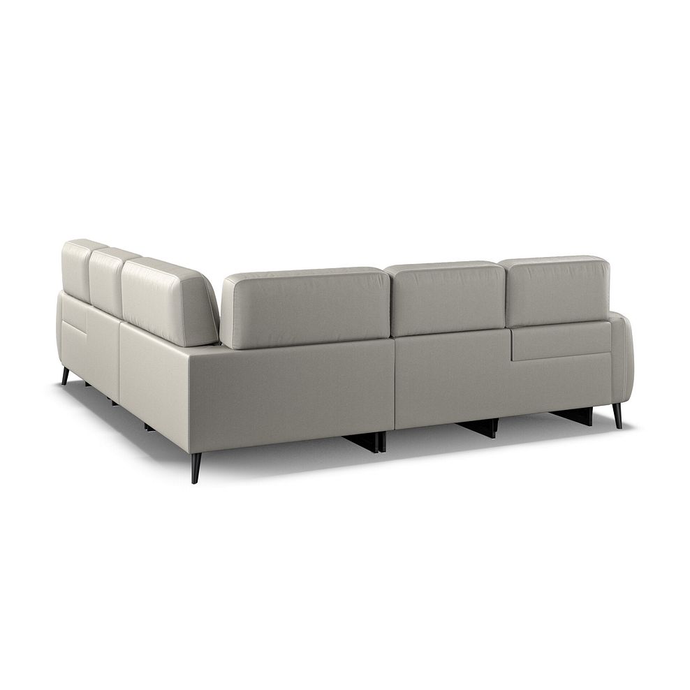 Juliette Large Corner Sofa With Two Recliners and Power Headrests in Taupe Leather Thumbnail 5
