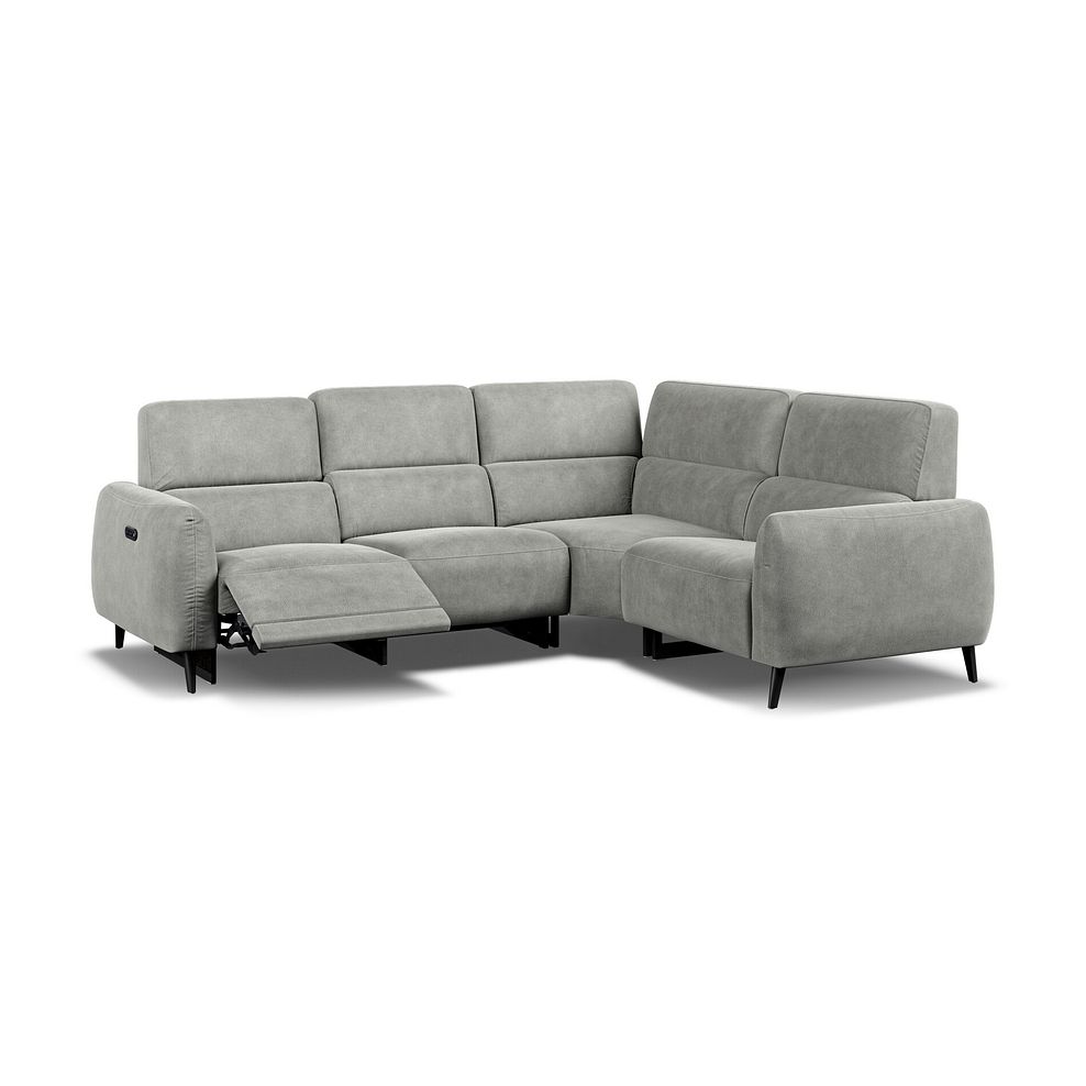 Juliette Left Hand Corner Sofa With One Recliner and Power Headrest in Billy Joe Dove Grey Fabric 2