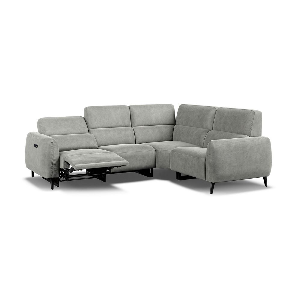 Juliette Left Hand Corner Sofa With One Recliner and Power Headrest in Billy Joe Dove Grey Fabric 3