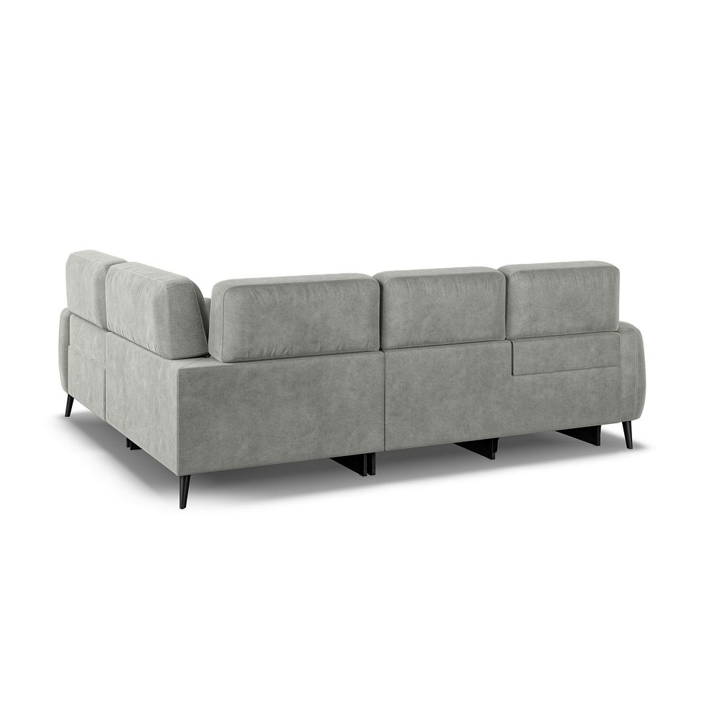 Juliette Left Hand Corner Sofa With One Recliner and Power Headrest in Billy Joe Dove Grey Fabric 4