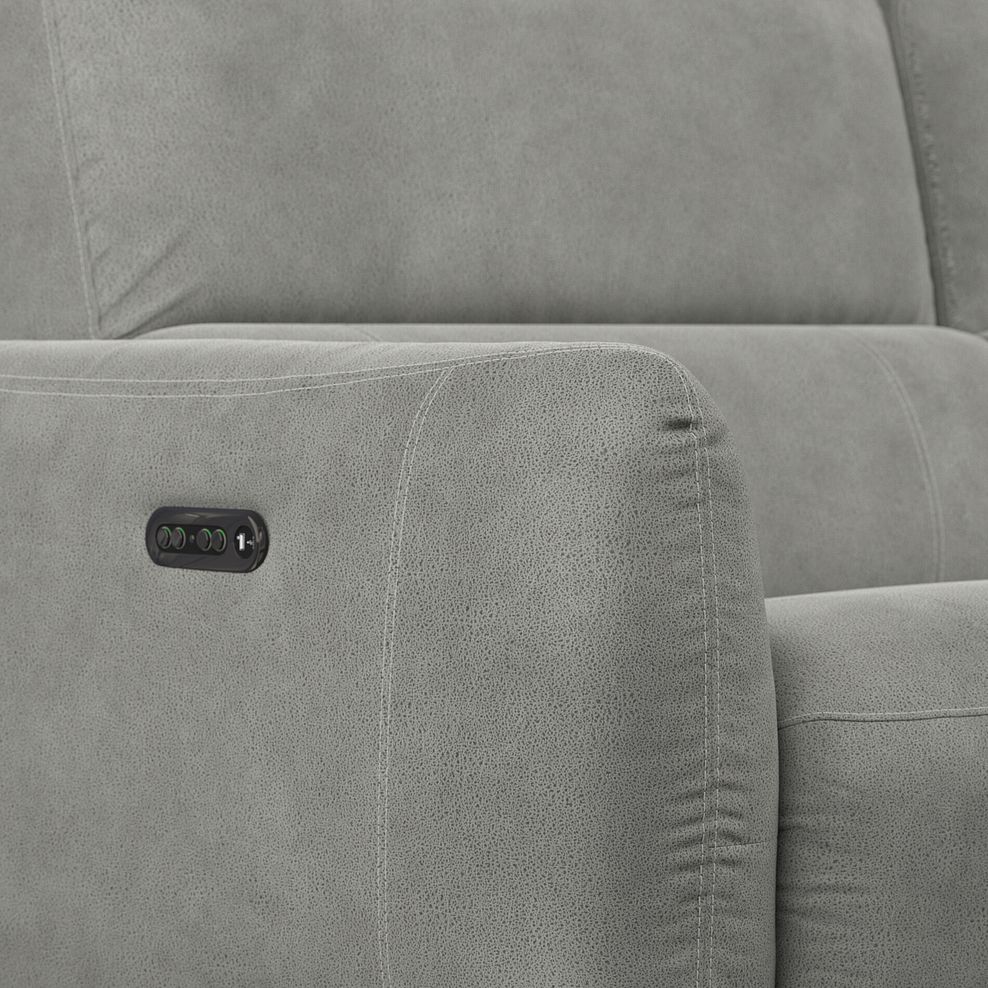 Juliette Left Hand Corner Sofa With One Recliner and Power Headrest in Billy Joe Dove Grey Fabric 9