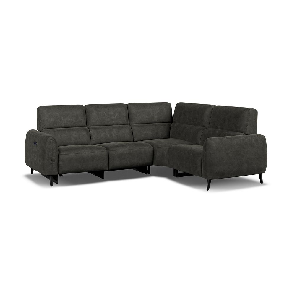 Juliette Left Hand Corner Sofa With One Recliner and Power Headrest in Billy Joe Grey Fabric