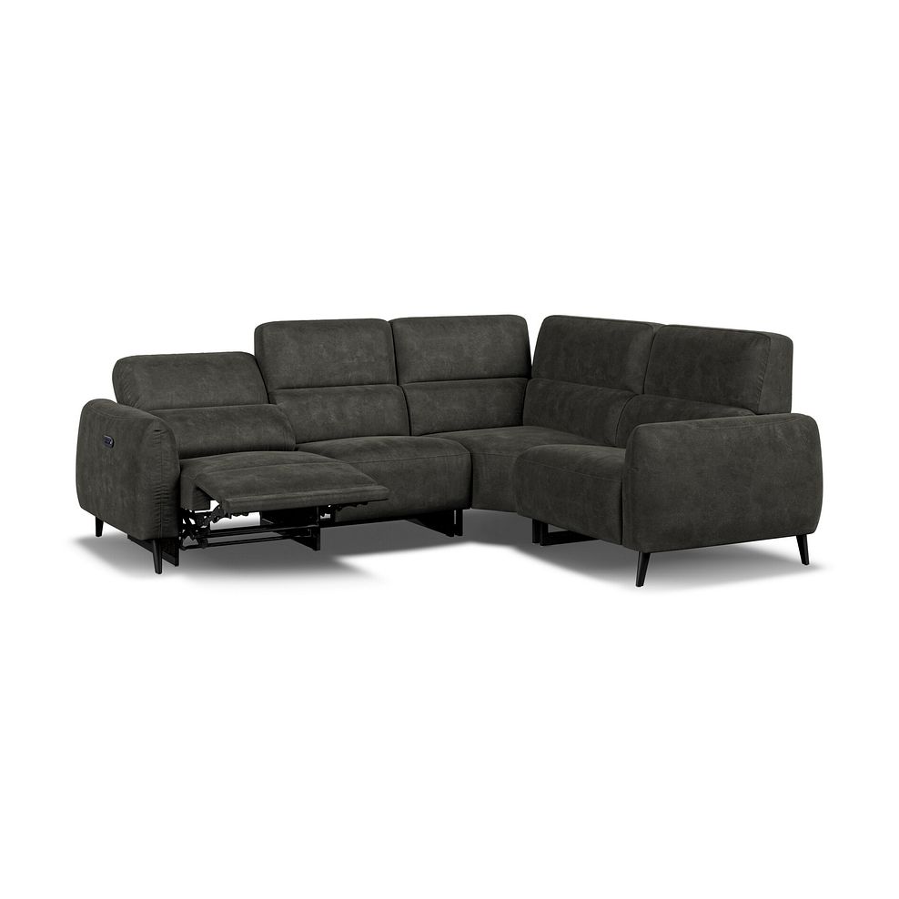 Juliette Left Hand Corner Sofa With One Recliner and Power Headrest in Billy Joe Grey Fabric 3