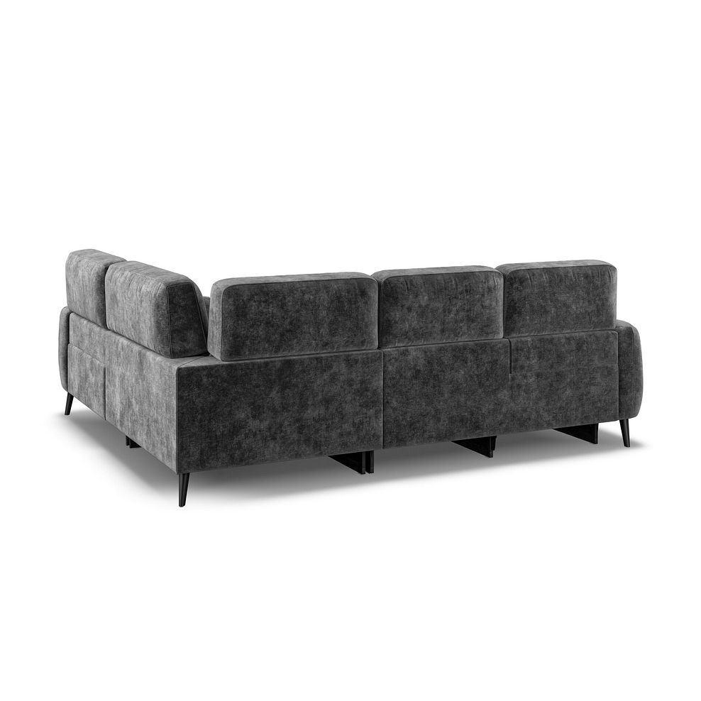 Juliette Left Hand Corner Sofa With One Recliner and Power Headrest in Descent Charcoal Fabric 4