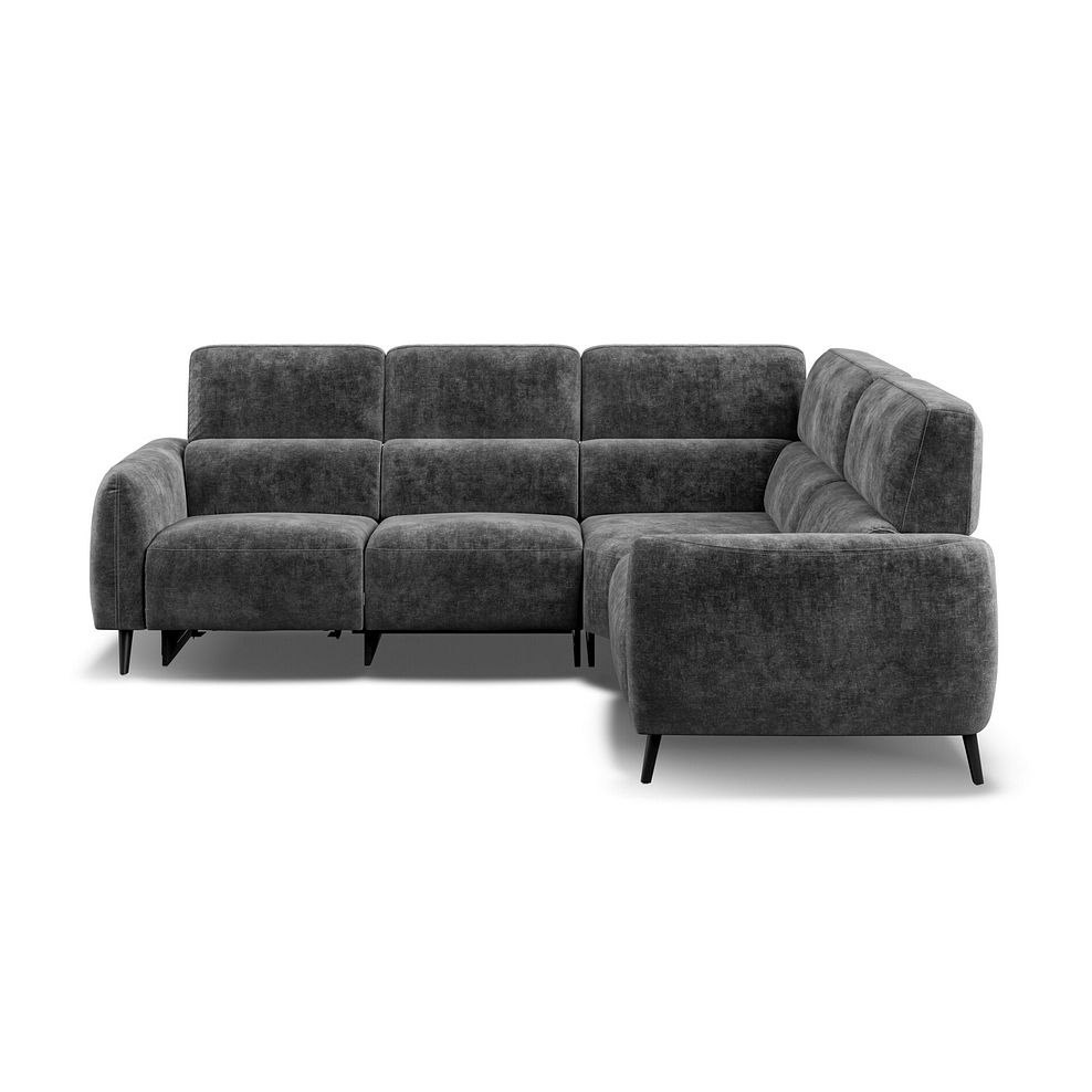 Juliette Left Hand Corner Sofa With One Recliner and Power Headrest in Descent Charcoal Fabric 5