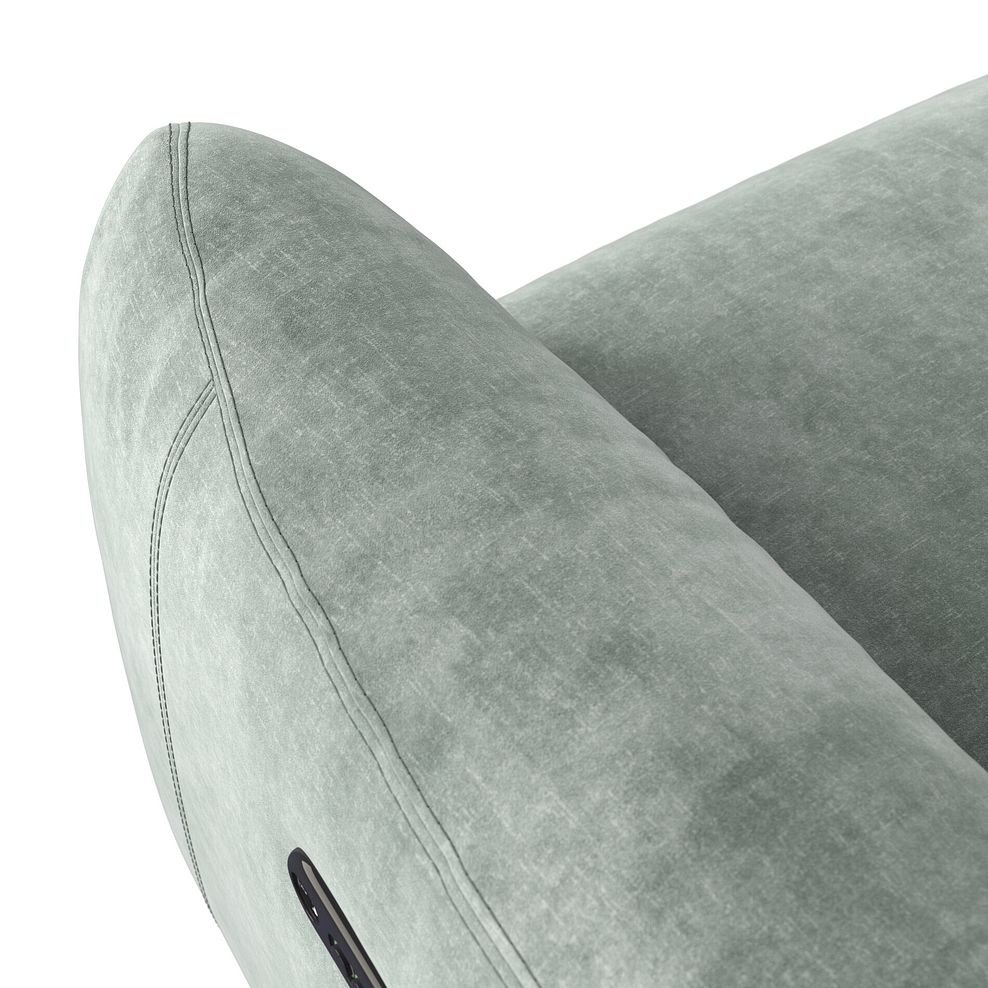Juliette Left Hand Corner Sofa With One Recliner and Power Headrest in Descent Pewter Fabric 8