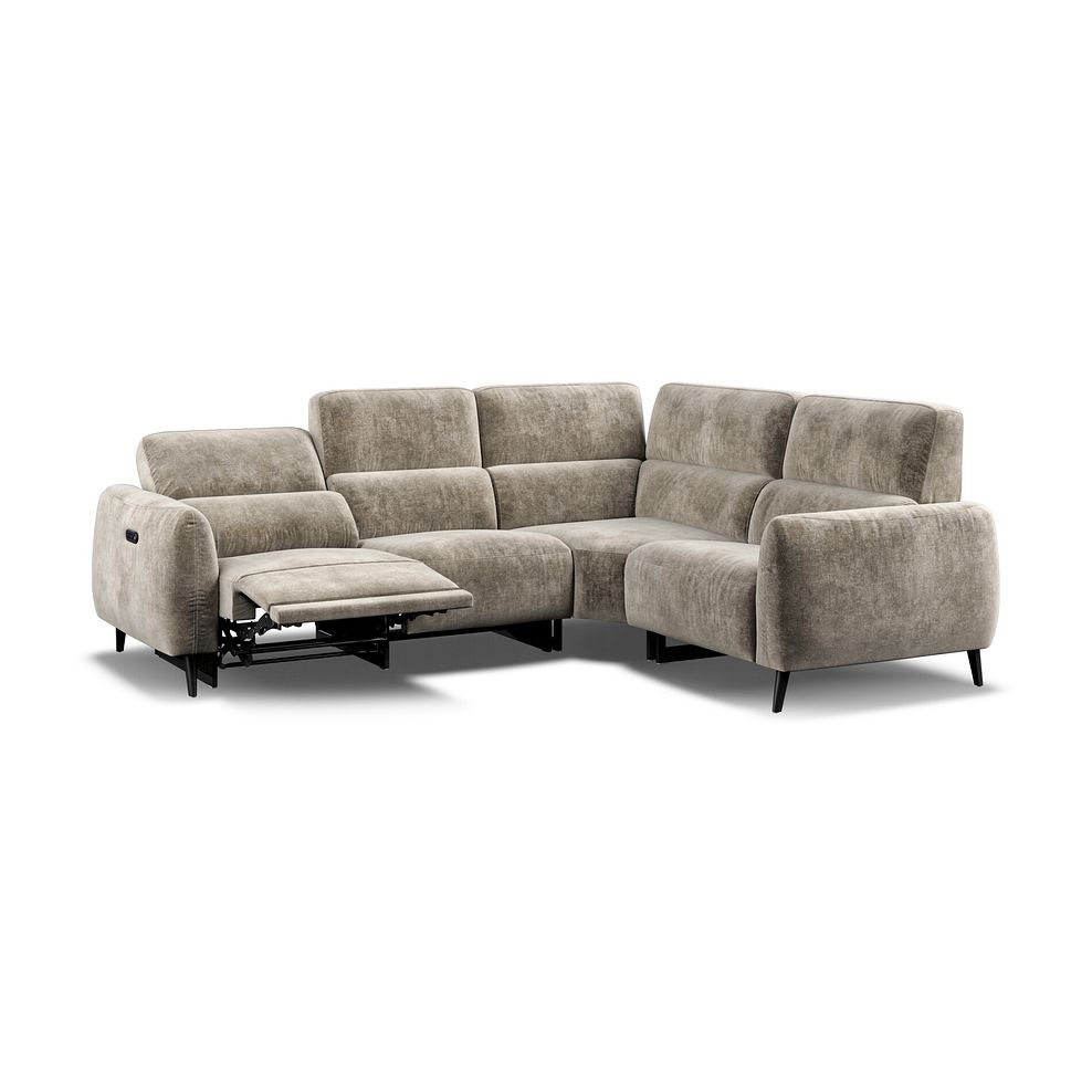 Juliette Left Hand Corner Sofa With One Recliner and Power Headrest in Descent Taupe Fabric 6