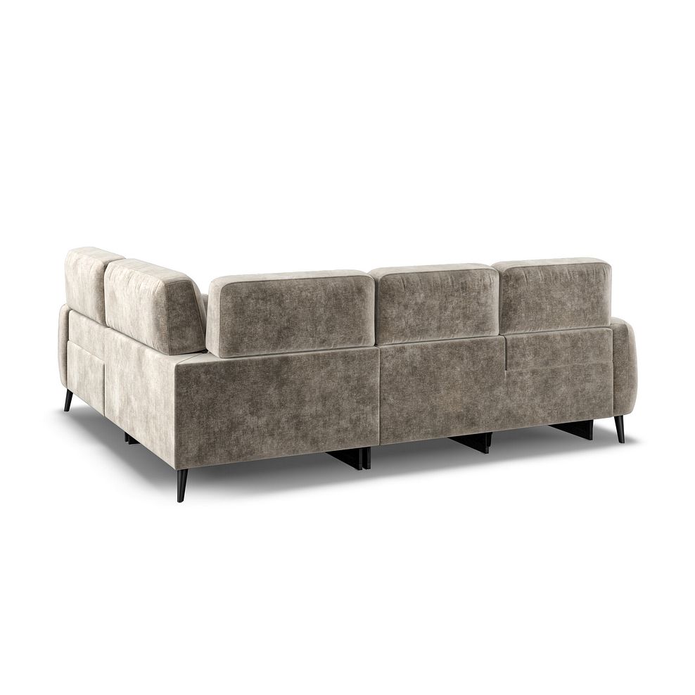 Juliette Left Hand Corner Sofa With One Recliner and Power Headrest in Descent Taupe Fabric 7