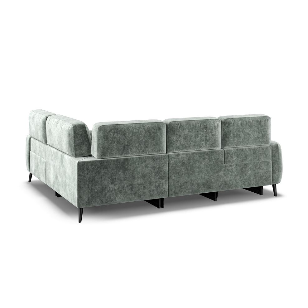 Juliette Left Hand Corner Sofa With One Recliner and Power Headrest in Descent Pewter Fabric 5