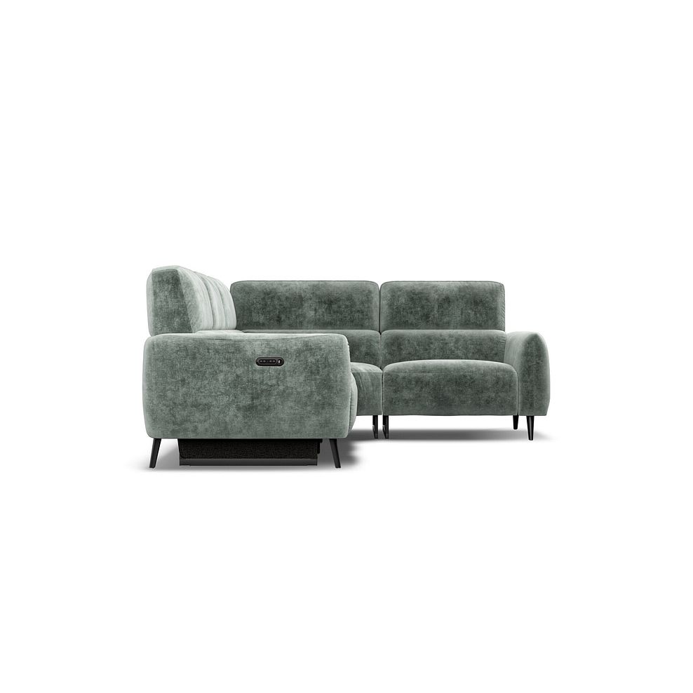Juliette Left Hand Corner Sofa With One Recliner and Power Headrest in Descent Pewter Fabric 6