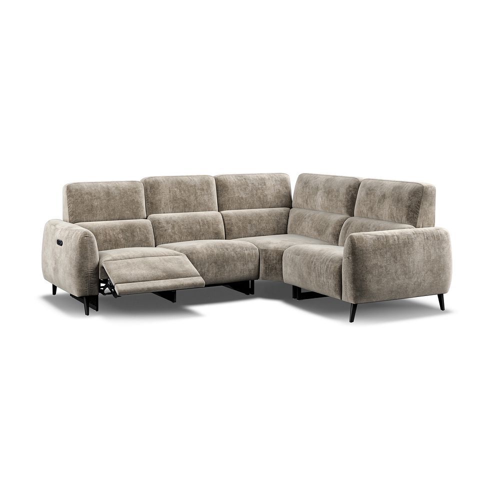 Juliette Left Hand Corner Sofa With One Recliner and Power Headrest in Descent Taupe Fabric 3