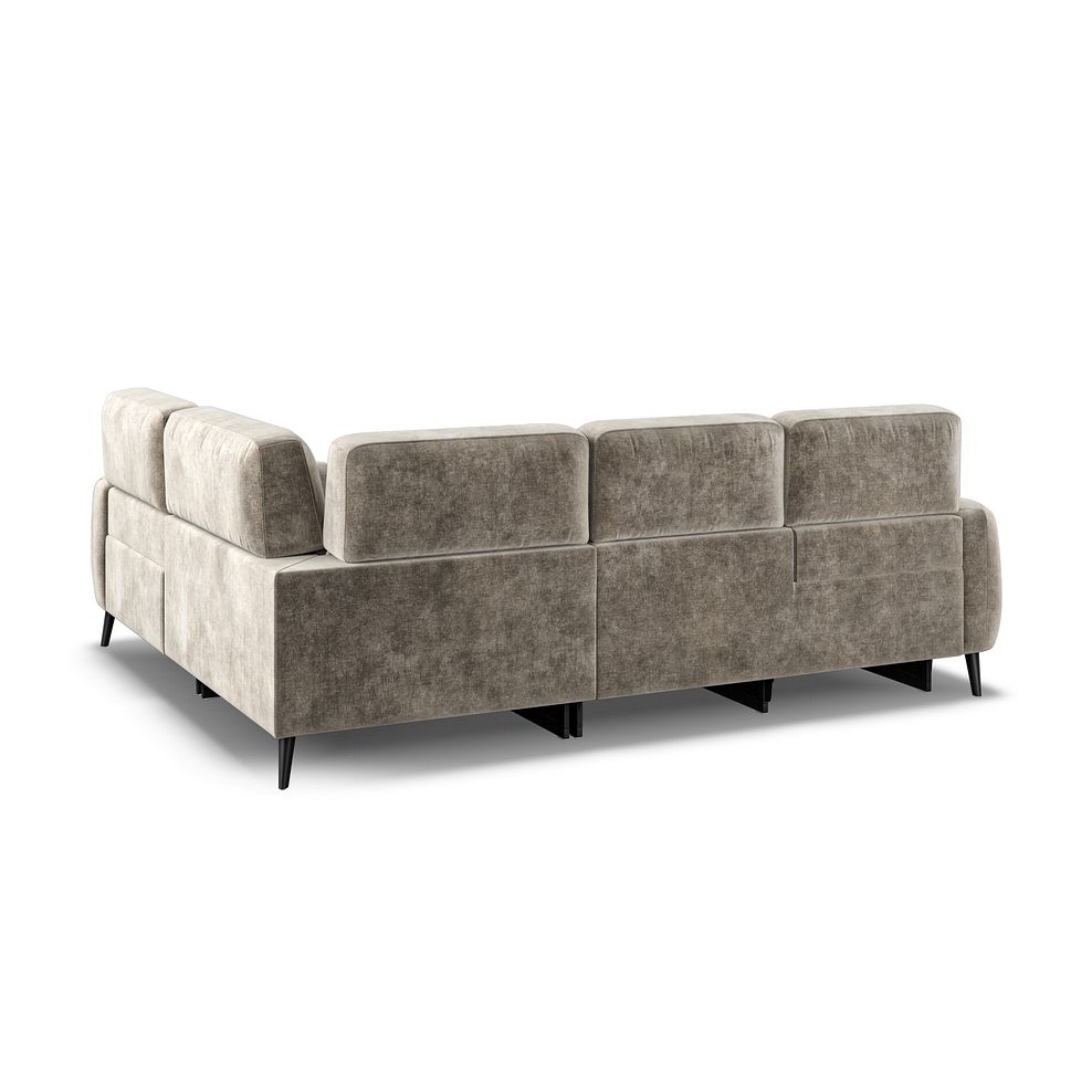 Juliette Left Hand Corner Sofa With One Recliner and Power Headrest in Descent Taupe Fabric 5