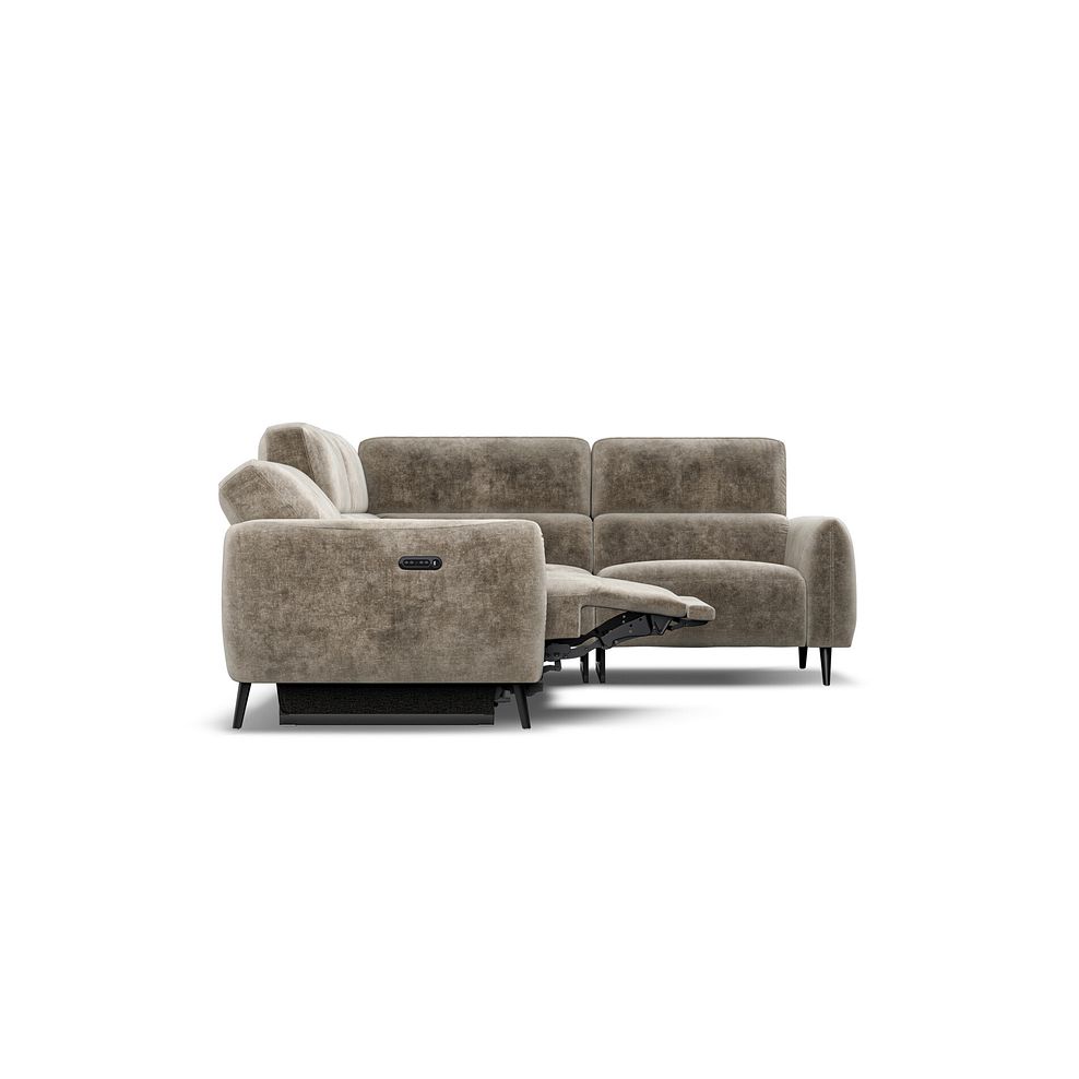 Juliette Left Hand Corner Sofa With One Recliner and Power Headrest in Descent Taupe Fabric 7