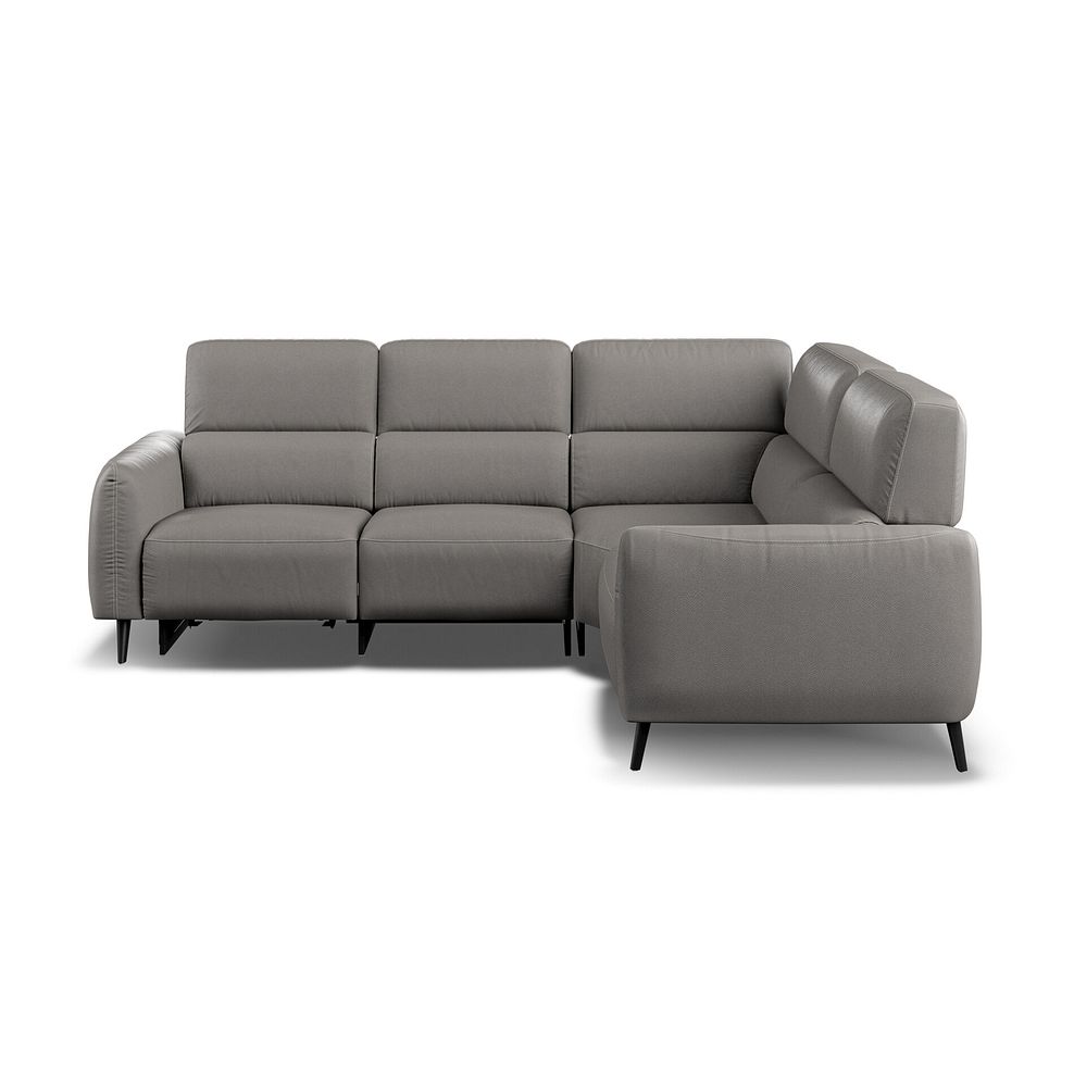 Juliette Left Hand Corner Sofa With One Recliner and Power Headrest in Elephant Grey Leather 5