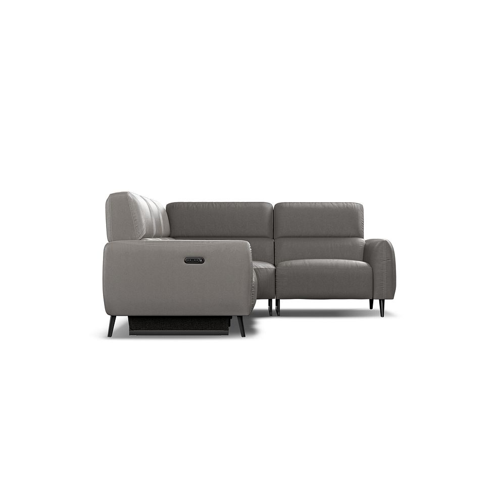 Juliette Left Hand Corner Sofa With One Recliner and Power Headrest in Elephant Grey Leather 6