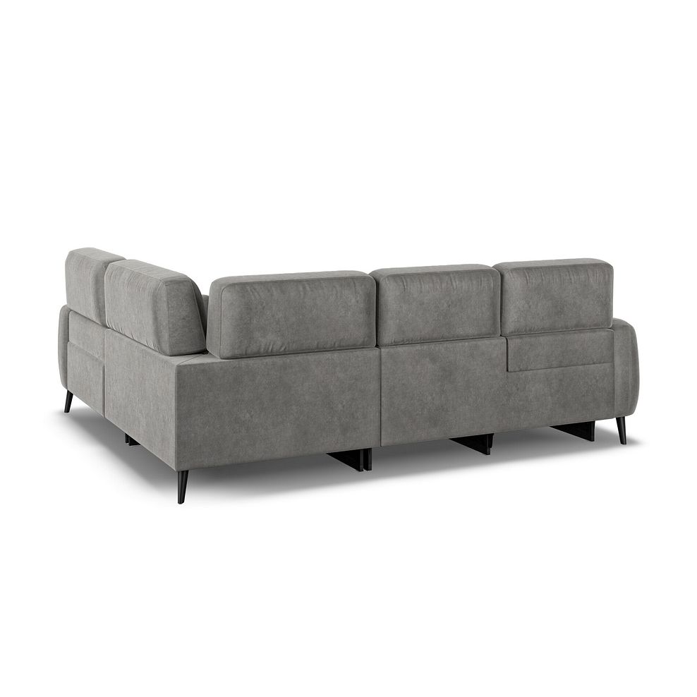Juliette Left Hand Corner Sofa With One Recliner and Power Headrest in Maldives Dark Grey Fabric 4