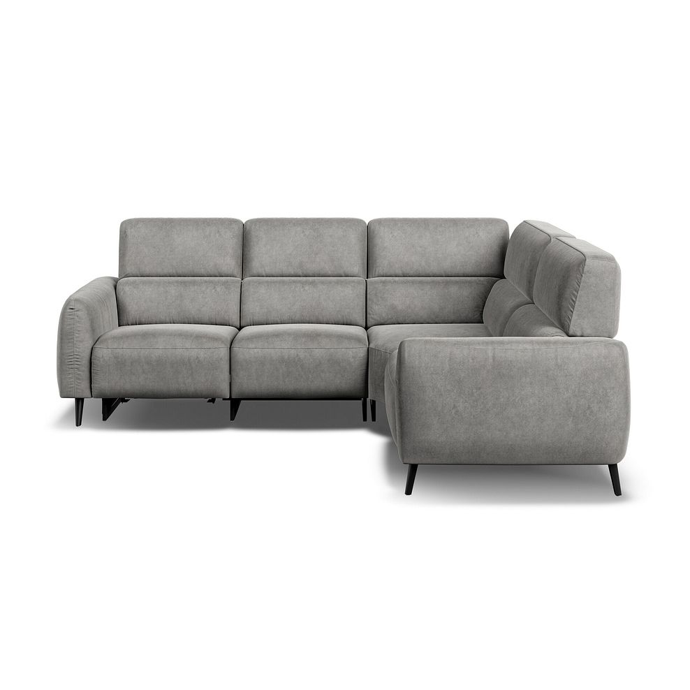 Juliette Left Hand Corner Sofa With One Recliner and Power Headrest in Maldives Dark Grey Fabric 5