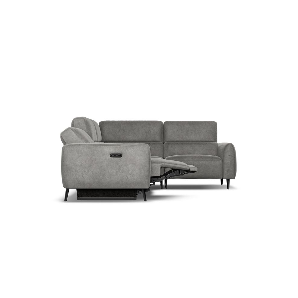 Juliette Left Hand Corner Sofa With One Recliner and Power Headrest in Maldives Dark Grey Fabric 7