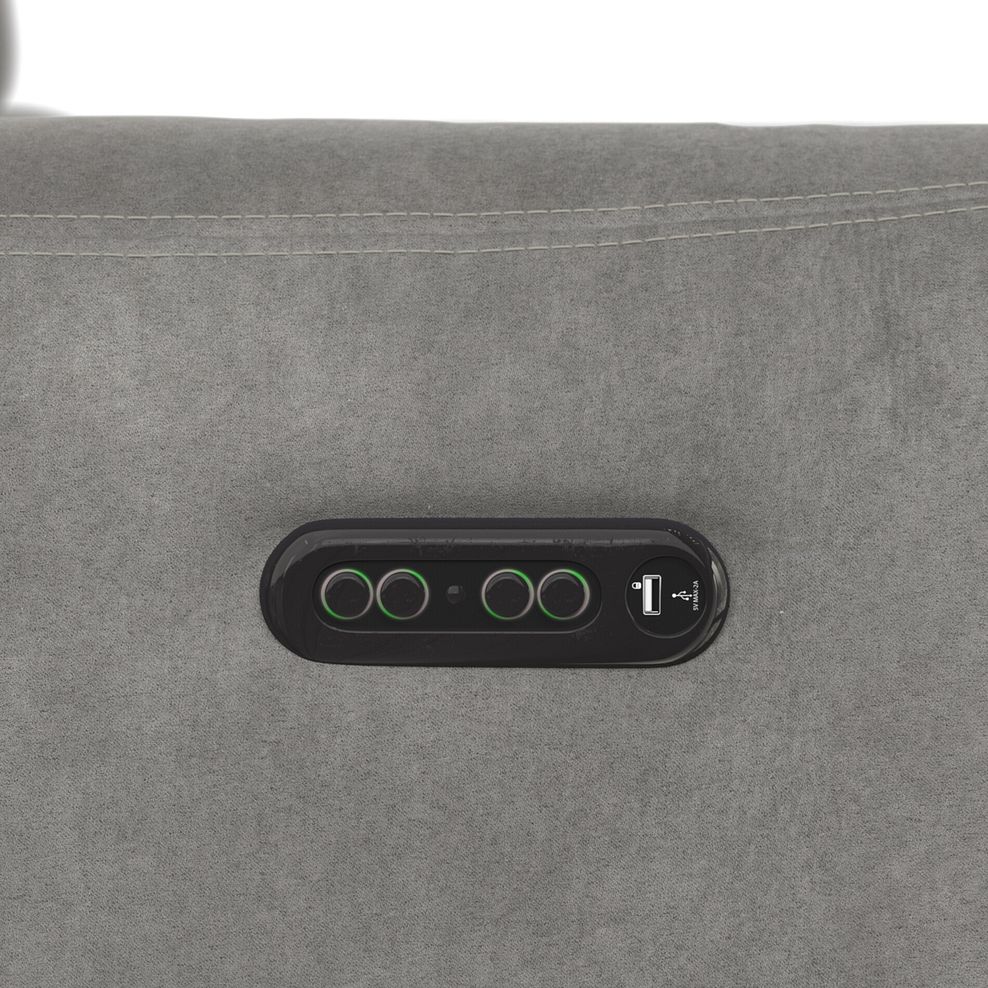 Juliette Left Hand Corner Sofa With One Recliner and Power Headrest in Maldives Dark Grey Fabric 10